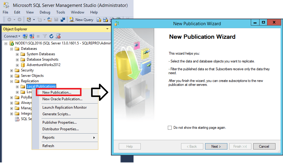 sql server transactional replication- configure publication